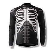 SPAKCT-Mens Cycling Long Sleeve Jerseys With 100% Polyester And Quick Dry Function Fabrics Skeleton Design
