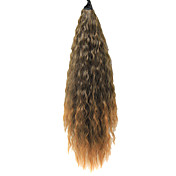22" Clip in Hair Extensions Flick Ends Brown Ponytail