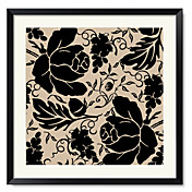 Framed Art Print Floral Grapes and Buds Black and Beige by Mindy Sommers