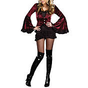 Vampire Queen Wine Red and Black Dress Women's Costume