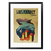 Ingelijste kunstdruk Vintage Lac Annecy in Frankrijk door Vintage Apple Collection