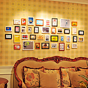 Set of 38 Solid Wooden Creative Combinations of Visual Photo Wall Frame