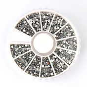 3600pcs Rhinestones de acrílico de plata Decoración de uñas (2 mm)