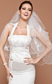 Two-tier Elbow Veil With Pencil Edge