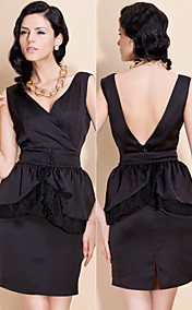 TS Trendy V-neck Backless Tulip Dress