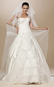 Two-tier Tulle Pencil Edge Chapel Wedding Veil
