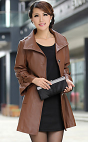 Long Sleeve Party/Evening Lambskin Leather Coat(More Colors)