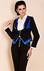 TS Sequin Embroidery Contrast Color Slim Blazer