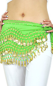 dancewear chiffon con 128 monete di rame ventre hip sciarpa di danza per le signore più colori