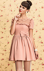 TS VINTAGE Mesh Stitching Jersey Dress