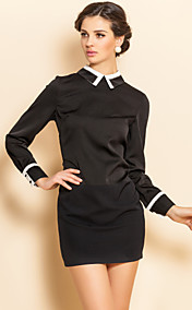 TS Diamonded Collar Blouse Style Sheath Dress