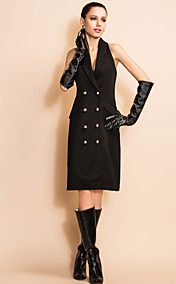 halter vestido de lapela ts dupla mama