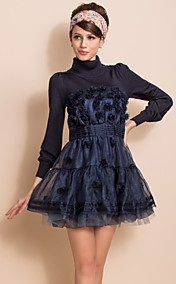 TS VINTAGE Knitted Top Organza Floral Ball Dress