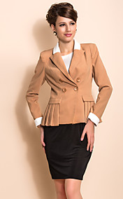 TS Contrast Collar Pleats Blazer