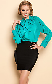 TS gasa cuello suelto arco Blusa Camisa
