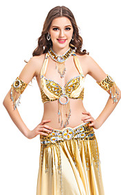 5-delige dancewear polyester met beading prestaties buikdans outfits voor dames meer kleuren