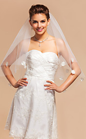 Beauriful One-tier Elbow Wedding Veils With Cut Edge