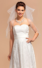 Two-tier Elbow Wedding Veils With With Pencil Edge