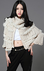 3/4 Sleeve Standing Collar Sweater/Rabbit Fur Casual/Party Coat(More Colors)