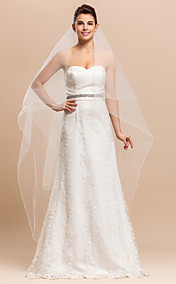 One-tier Tulle Chapel Wedding Veil With Pencil Edge