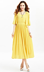 TS Bohemian Pleats Chiffon Midi Dress