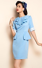 TS VINTAGE Ruffle Lace Half Sleeve Dress