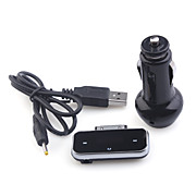  LCD FM Transmitter + Car Charger for iPod/iPhone 4 (Black)