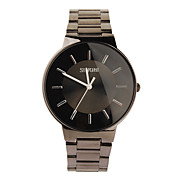  Black Tone Stainless Steel Round Shape Quartz Watch For Men