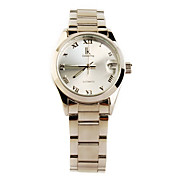  Stainless Steel Self-Winding Mechanical Wristwatch with Calendar For Women Black