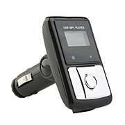  1.0" LCD Car MP3 Player FM Transmitter with IR Remote Controller - Black (SD/USB)