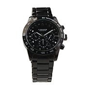  Fashion Black Dial Tungsten Steel Men's Wrist Watch