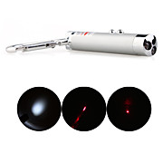  2 in 1 Mini LED & Red Laser Pointer Keychain Flashlight Silver