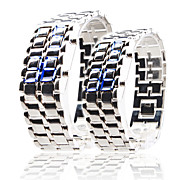  Lava Style Blue Digital Couple Watch(Silver)