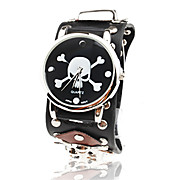  Military Black Leather Band Quartz Wrist Watch with Dismountable Case
