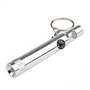  3 In 1 Compass Whistle Flashlight Keychain Silver