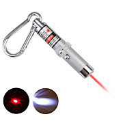  2 in 1 Red Laser LED Keychain - Silver
