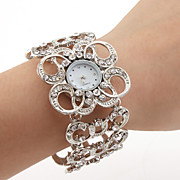  Women's Silver Bracelet Watch with White Czechic Diamond Decoration