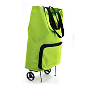  Foldable Supermarket Shopping Bag With Wheels (Green)