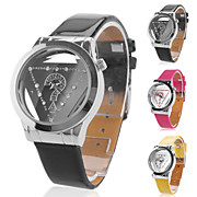 Women's Hollow PU Analog Quartz Wrist Watch with Triangle-shaped (Assorted Colors)
