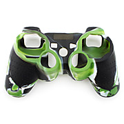  Protective Camouflage Style Silicone Case for PS3 Controller (Green and Black)