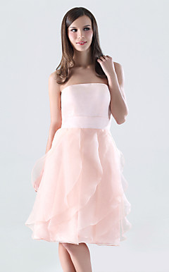 ILINCA - Robe pour Mariage et de Demoiselle d'Honneur Organza Satin