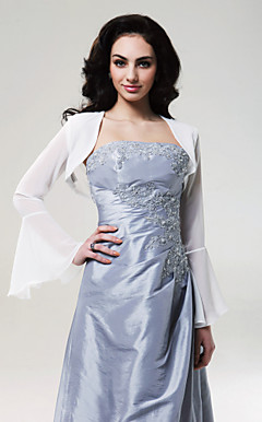 lange mouwen chiffon bruids-jack / bruiloft wrap