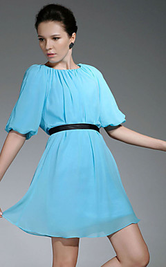 Chiffon Sheath/Column Jewel Short/Mini Evening Dress