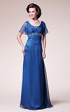 A-line Scoop Floor-length Chiffon Mother of the Bride Dress