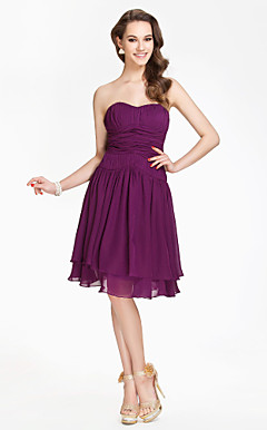 Sweetheart A-line Knee-length Chiffon Bridesmaid Dress