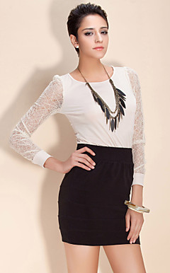 ts básica de renda blusa mangas