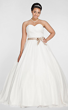 ROSSENDALE - Abito da Sposa in Chiffon (Taglia Forte)