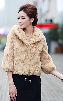 Fashion 3/4 Sleeve Party/Evening Rabbit Fur Jacket (More Colors)
