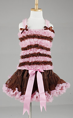Regenboog Tops En Pettidress Set Katoen / tule bloemenmeisje jurk