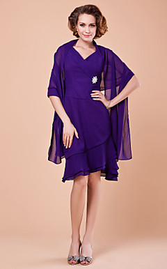 KARLA - Moeder Van De Bruidjurk van Chiffon met Bolero